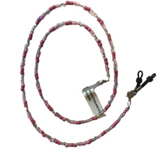Clear and Pink Beaded Eyeglass Lanyard