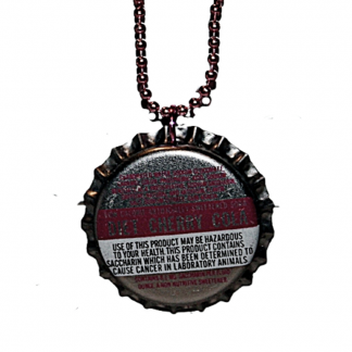 Diet Cherry Cola Upcycled Bottlecap 17 Inch Necklace