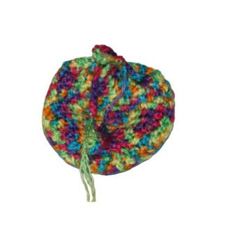 Hand Crocheted Rainbow Bright 4x4 Coin Bag