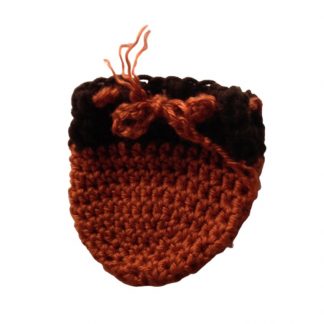 Hand Crocheted Pumpkin and Brown 5x4 Coin Bag