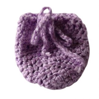 Hand Crocheted Light Purple 4x3 Inch Coin Bag