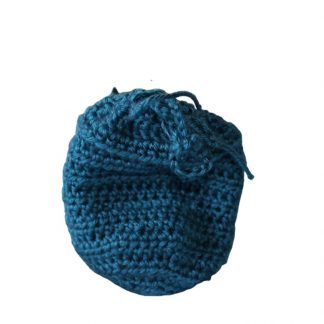 Hand Crocheted Solid Teal 5x6 Coin Bag
