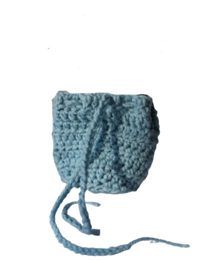 Hand Crocheted Baby Blue 4x4 Coin Bag