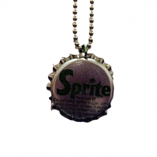 Silver Green Sprite Upcycled Bottlecap Necklace
