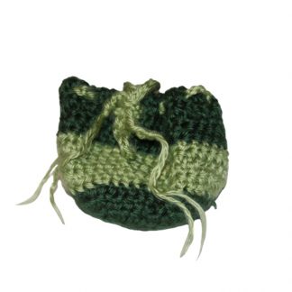 Hand Crocheted Dark and Light Sage Green 4x4 Inch Drawstring Coin Bag