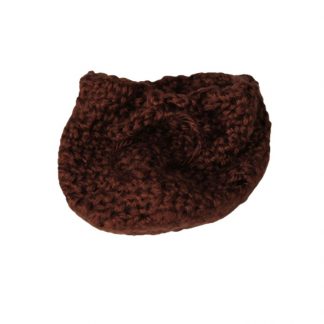 Hand Crocheted Chocolate Brown 4x4 Inch Coin Bag