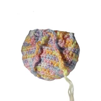 Hand Crocheted Variegated Pastel Colored 4x4 Inch Coin Bag