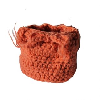 Hand Crocheted Persimmon 5x5 Coin Bag