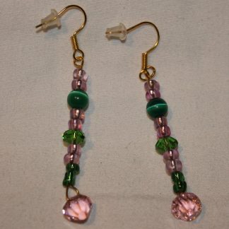 Handcrafted Bead and Wire Single Pin Earrings