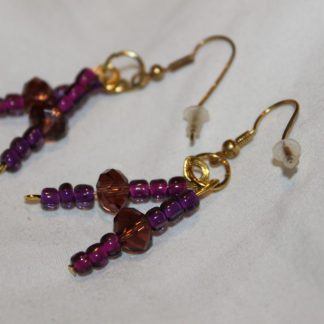 Handcrafted Bead and Wire Bi-Pin Earrings