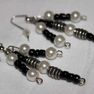 Handcrafted Bead and Wire Tri-Pin Earrings