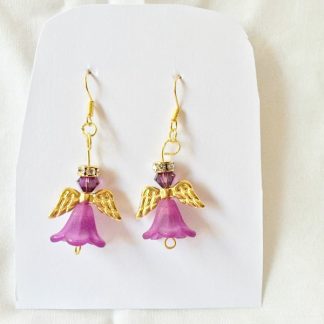 Handcrafted Bead and Wire Angel Earrings