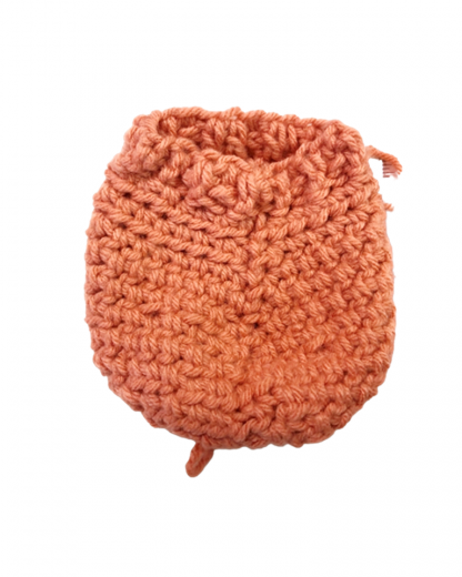 Hand Crocheted Persimmon 4x4 Inch Coin Bag