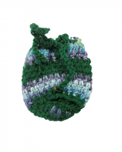 Hand Crocheted Ditty Bag Green Blue Purple